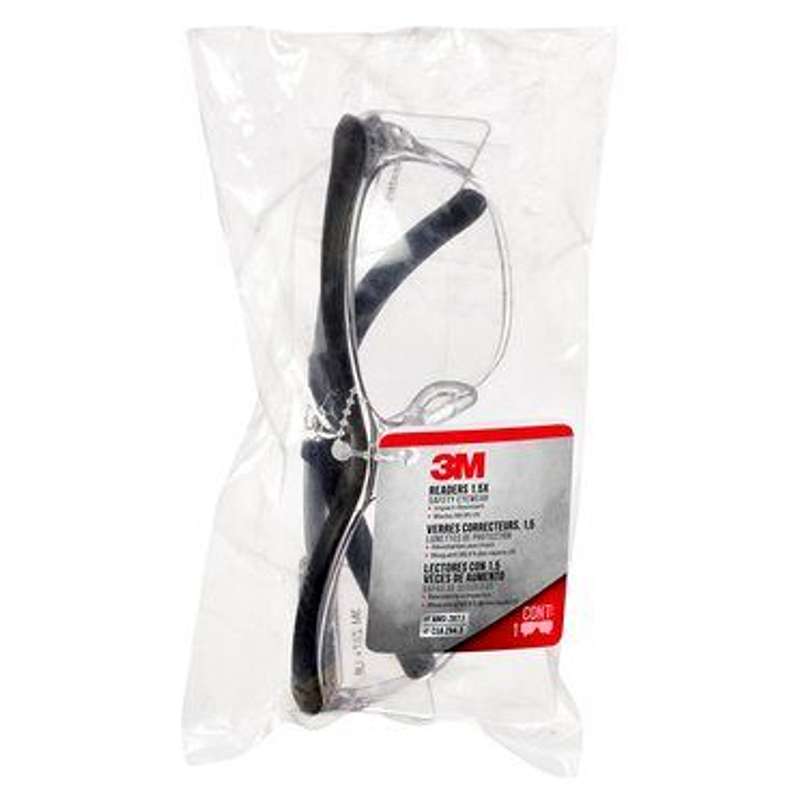 3M™ Readers Safety Glasses 91191H1-C, +1.5 Blk Frm, Clr Lens